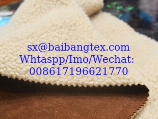 China Suede composite cashmere winter warm coat fabric, composite fabric clothing fabric supplier