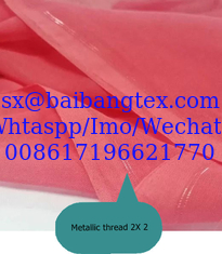 China Metallic Silver Golden selvedge 100% spun polyester high twisted full voile supplier