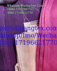 China Silver Golden Thread Selvedge 100% Spun polyester high twisted voile plain dyed fabric 44&quot; high quality JAPAN FINISH supplier