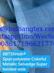 China Metallic selvedge Sudan market spun polyester voile fabric  BBTSfinish Brand super quality supplier