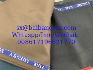 China T/R 80/20 SUITING FABRIC SUPER HIGH QUALITY FINISH English jacquard selvedge supplier