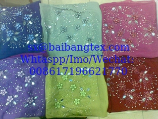 China SPUN VOILE EMBROIDERY SCARF supplier