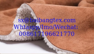 China suede bonded faux sheepskin sherpa fabric Fabric high quality supplier