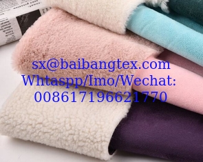 China Suede composite cashmere Terry cloth composite fastness good imitation leather fashion cotton shoe jacket fabric supplier