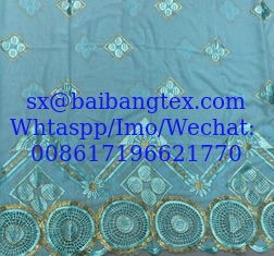 China high quality Spun polyester voile fabrics embroidery sudan robe swiss hijab scarf for muslim women supplier