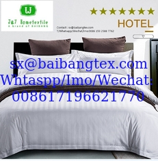 China Hotel stripes sateen cotton white fabric highest quality smoth finishing supplier