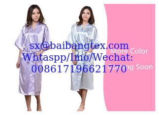 China Twisted satin nightgown emulation silk ladies nightgown summer solid color silk long bathrobe Japanese kimono cardigan r supplier