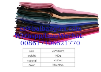 China High quality spun polyester voile p/dyed fabric for muslim shawl , scarf , dress, embroidery super fine quality top supplier